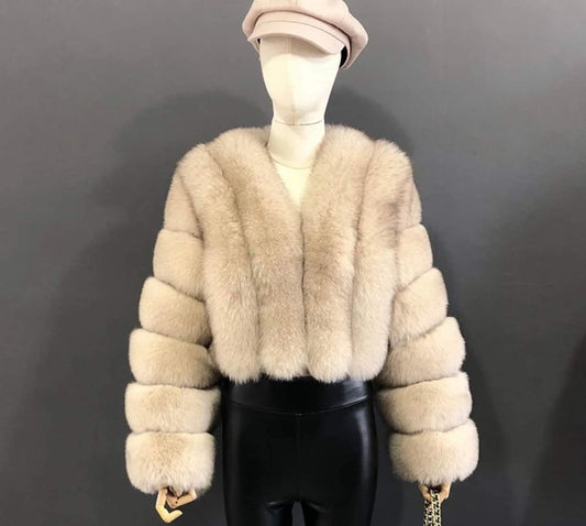 Women’s genuine fox Fur Jacket and Vest Bomber cut