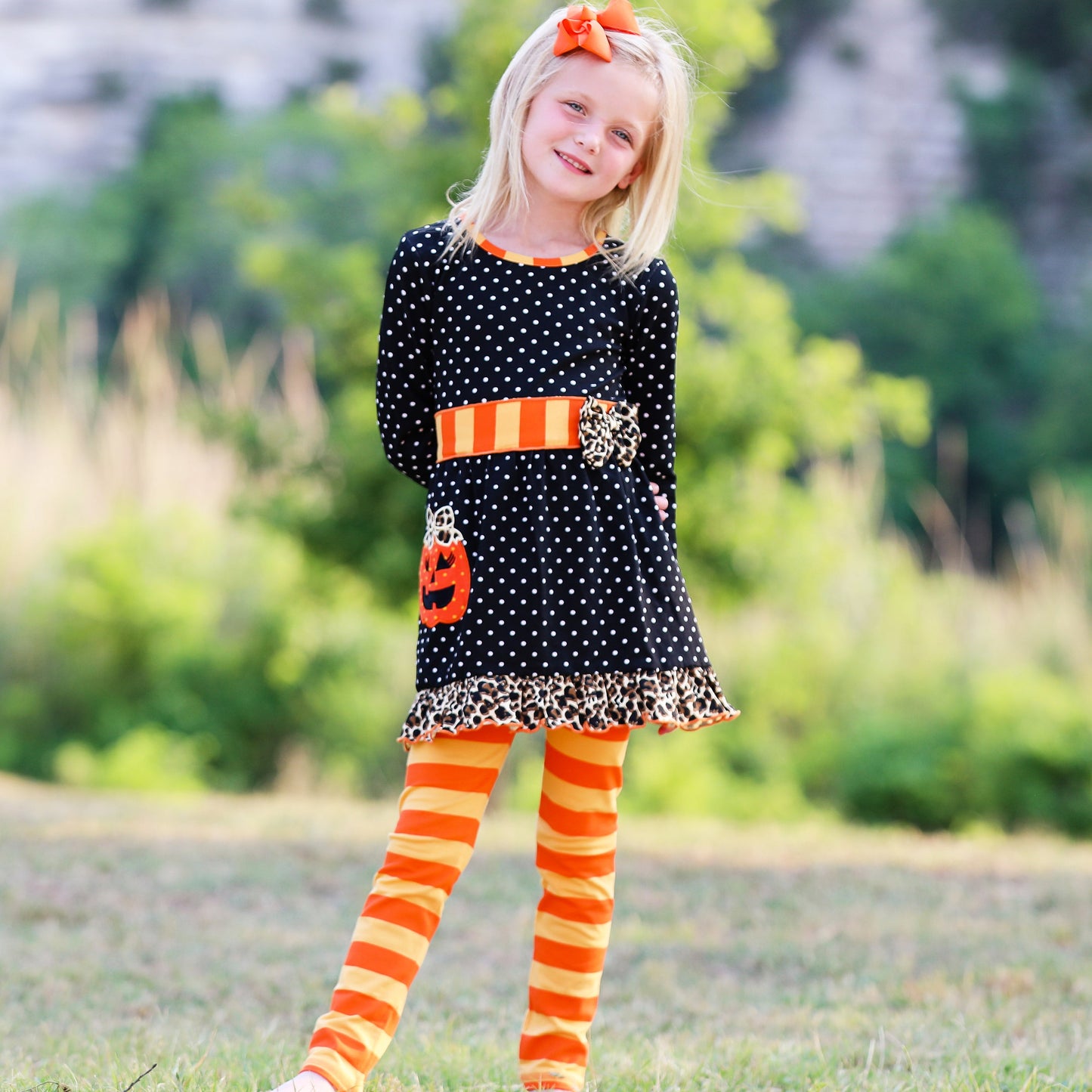 Boo-tique Beauty: Pumpkin toddler-big girl set