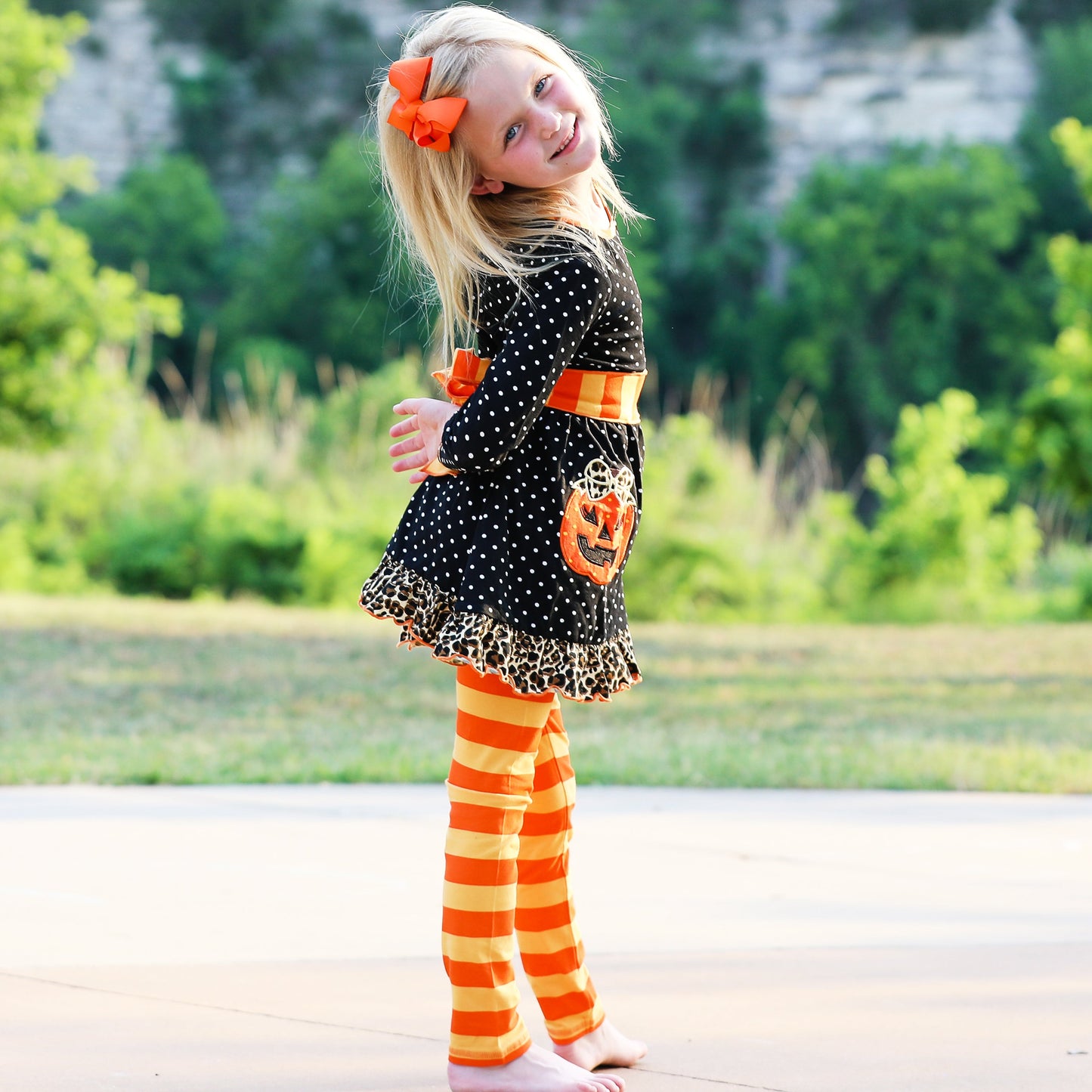 Boo-tique Beauty: Pumpkin toddler-big girl set