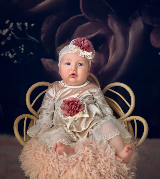 Vanessa Le Velvet: Velvety Infant Floral Romper