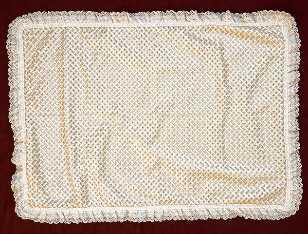 100% Natural Silk Shatung handwoven "Baptismal blanket"