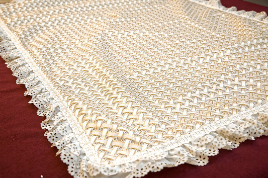 100% Natural Silk Shatung handwoven "Baptismal blanket"