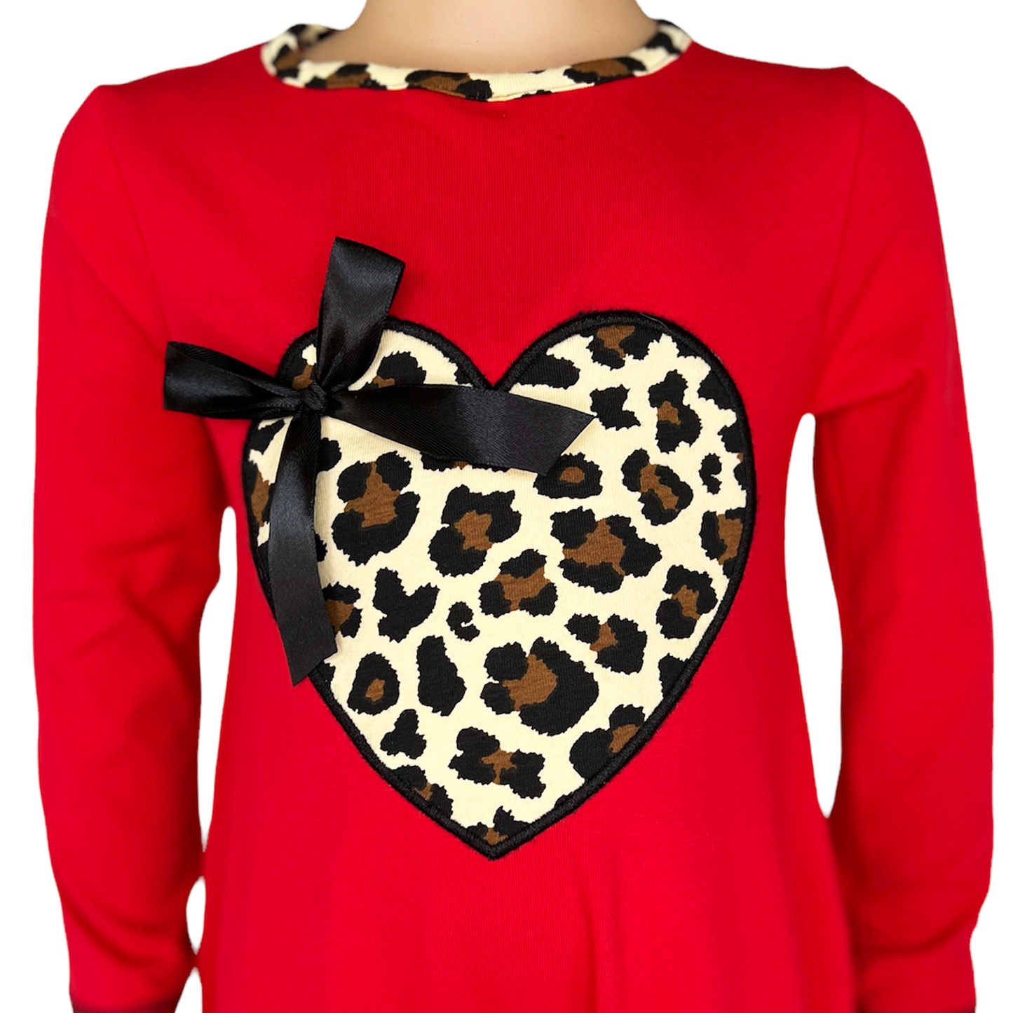 AnnLoren Baby Girls Leopard Valentines Holiday Heart Romper Outfit One