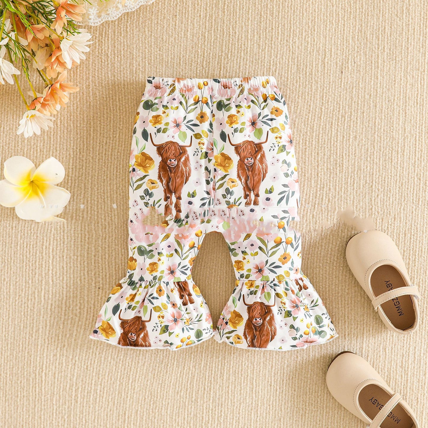 Falling for MOO!Trendy Western vibes crop top set & bow for baby and toddler