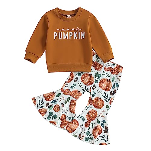 Toddler and baby fall flare pants and tops FALL and no too SPOOKY