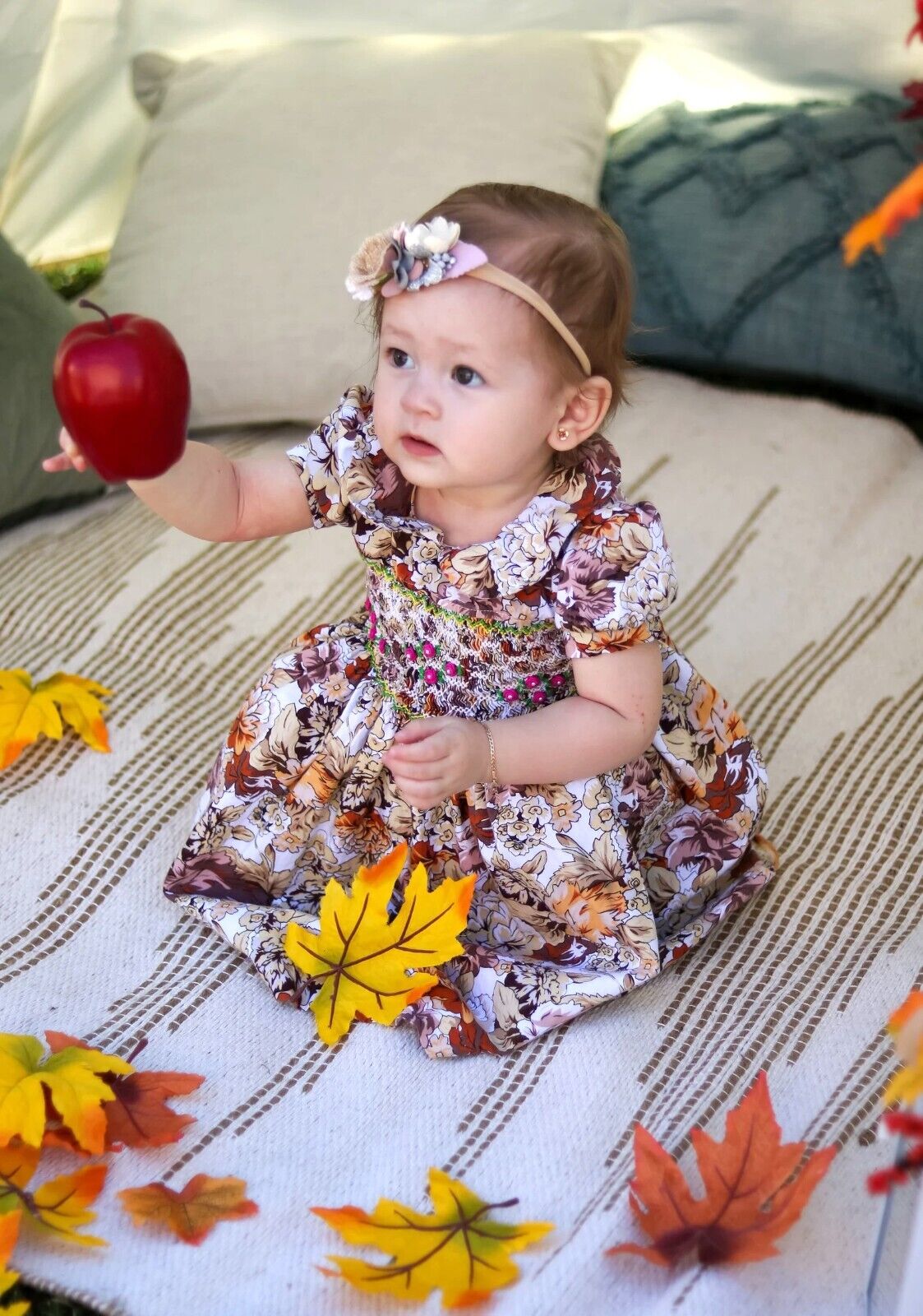 Fall is in the air: Vintage style Hand Smocked flared baby & Toddler